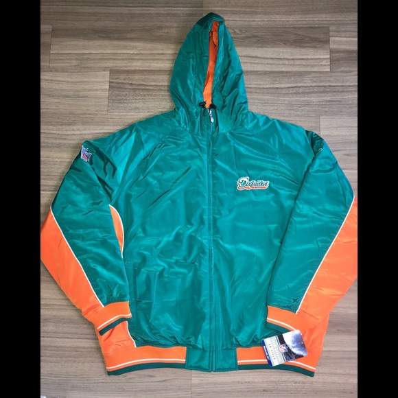 Reebok Miami Dolphins Jacket with Hood Sz XL-NWT - Picture 1 of 6